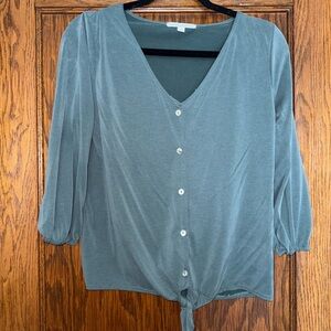 Green Envelope Women's Button-Down Top